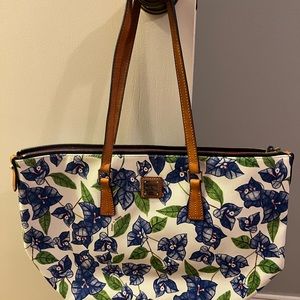 Dooney & Burke Purse with beautiful blue flowers